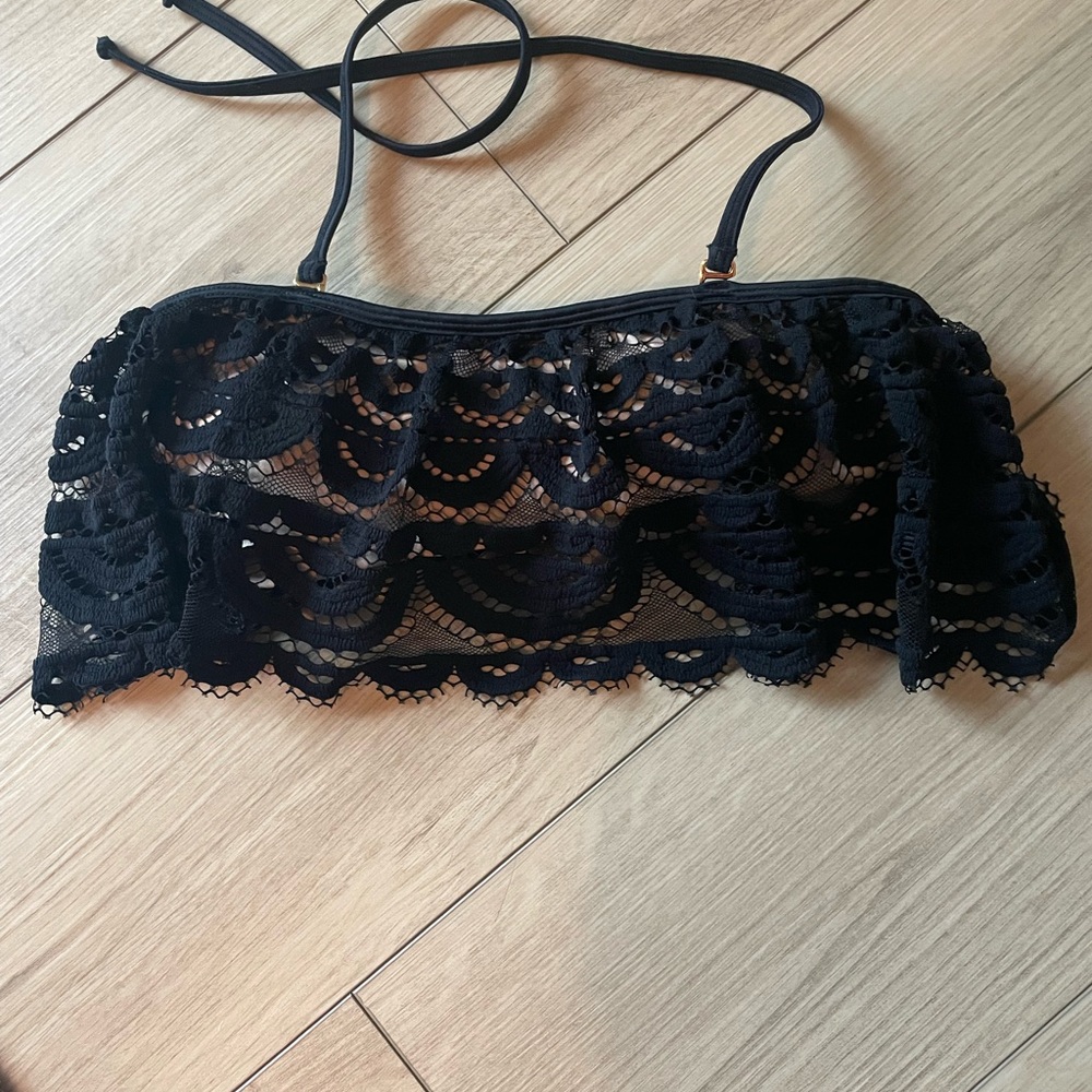 Pilyq Lace Flutter Bandeau Bikini NWOT Festival Top Boho top - Picture 4 of 7